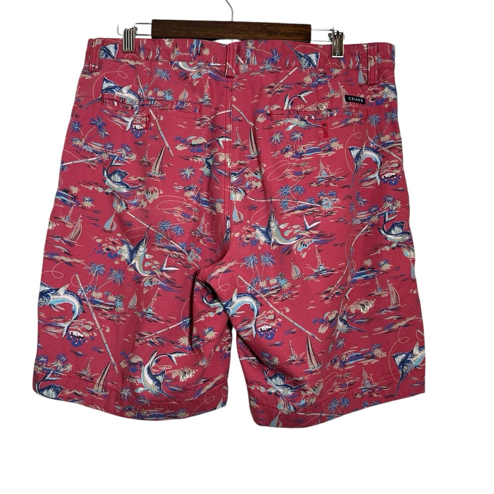 Chaps Men's Cotton Bermuda Shorts Marlins Swordfish Sailboats Size 34